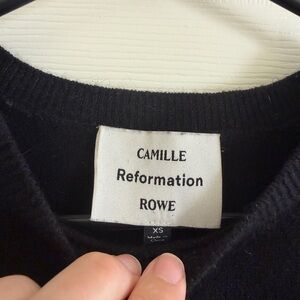 Reformation Camille Rowe Black Cashmere Sweater